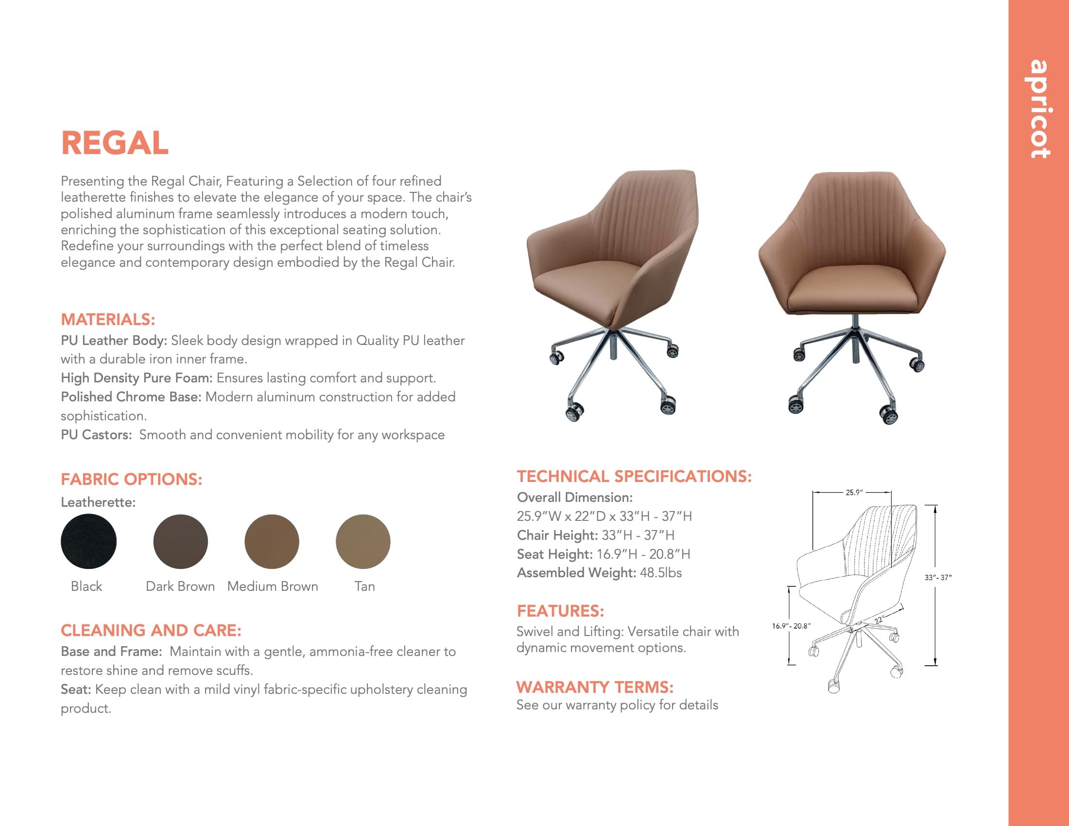 Forte chair product sheet