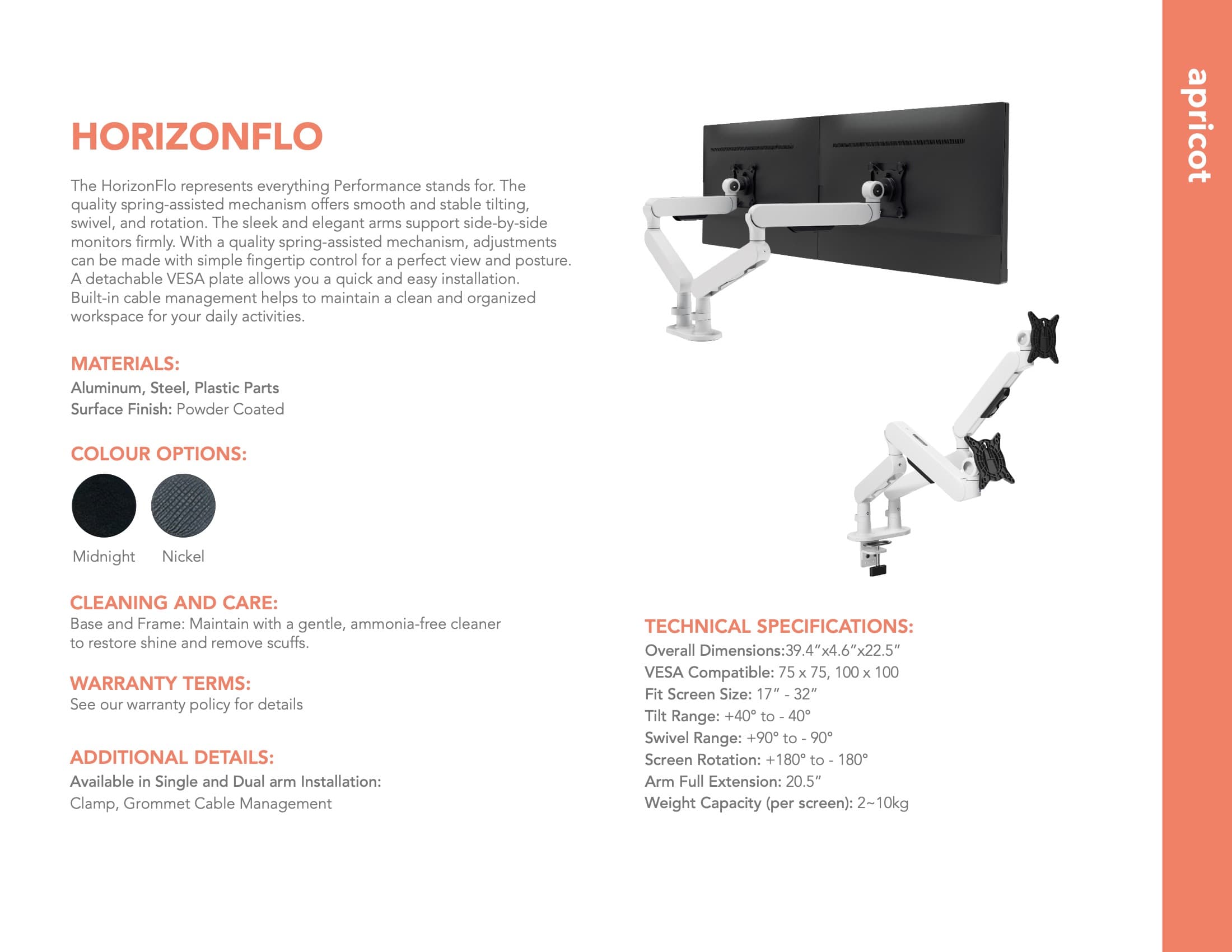 Versa Meet table product sheet